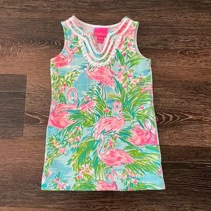 Lilly Pulitzer Girls Harper Shift Dress in Floridita Flamingo, XS 2/3